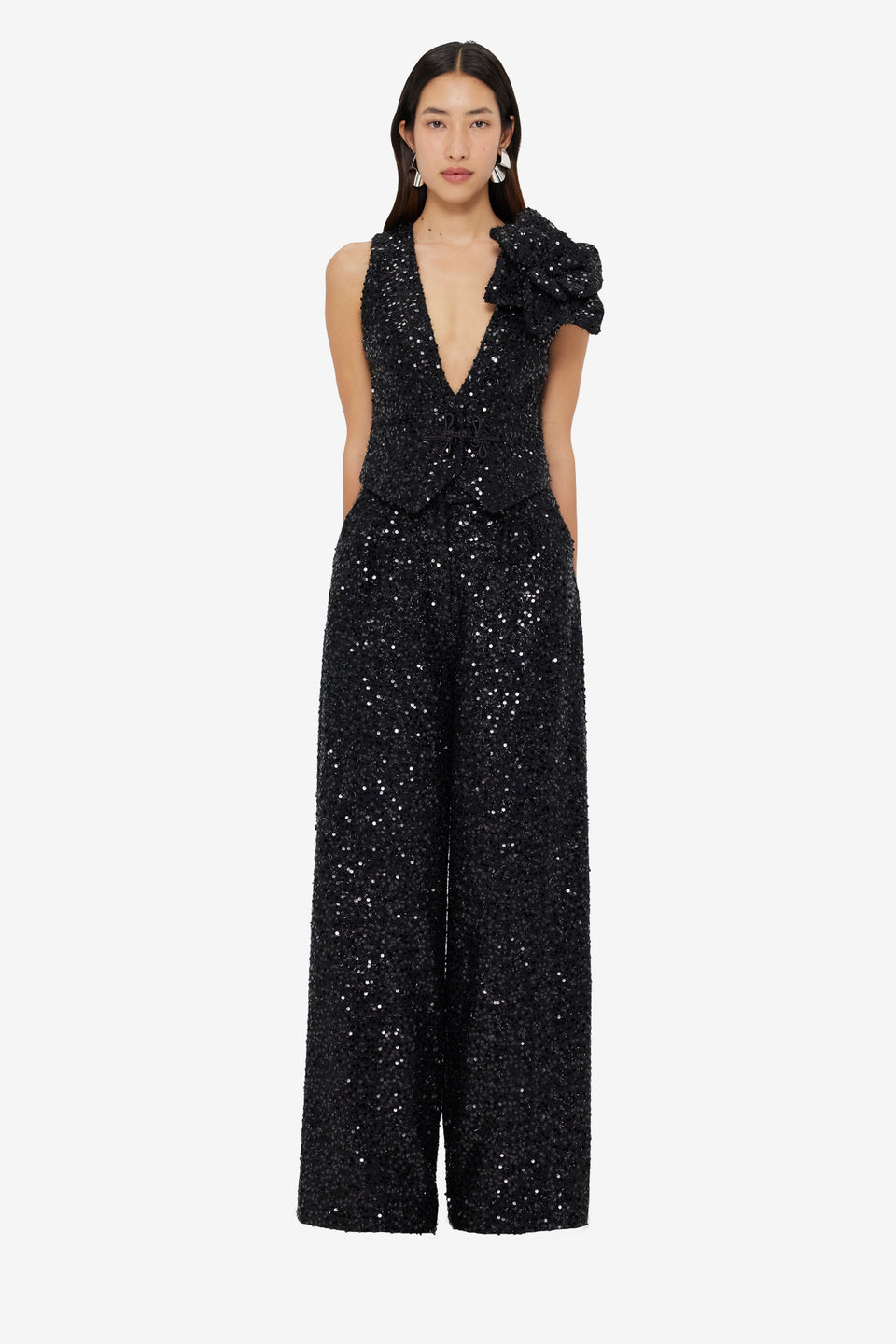 Exclusive LEO LIN Greta Sequin Pants - Onyx