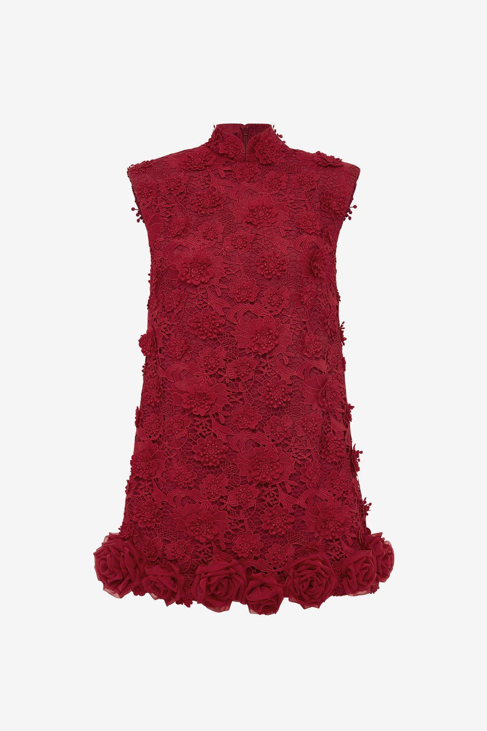 Exclusive LEO LIN Lingyu Lace Mini Dress - Garnet