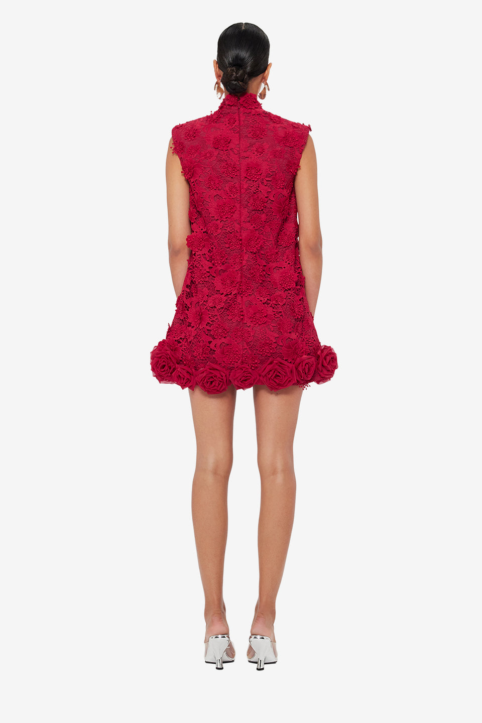 Exclusive LEO LIN Lingyu Lace Mini Dress - Garnet