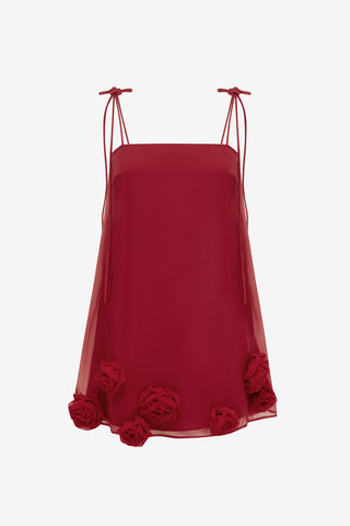 Exclusive LEO LIN Xuan Rose Top - Garnet