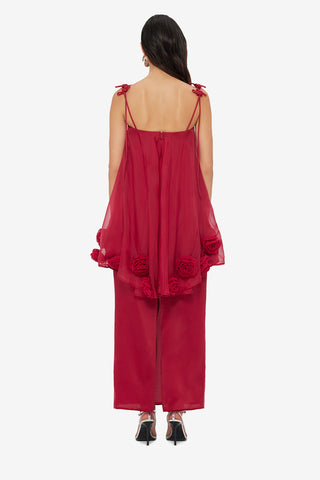 Exclusive LEO LIN Xuan Rose Top - Garnet