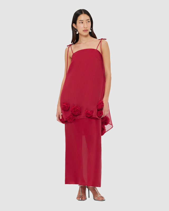 Exclusive Leo Lin Jing Maxi Skirt in Garnet