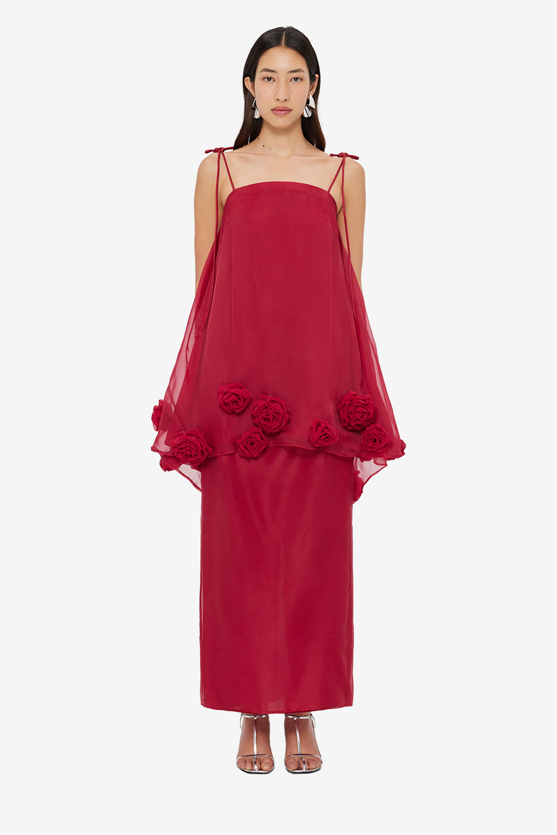 Exclusive LEO LIN Jing Maxi Skirt - Garnet