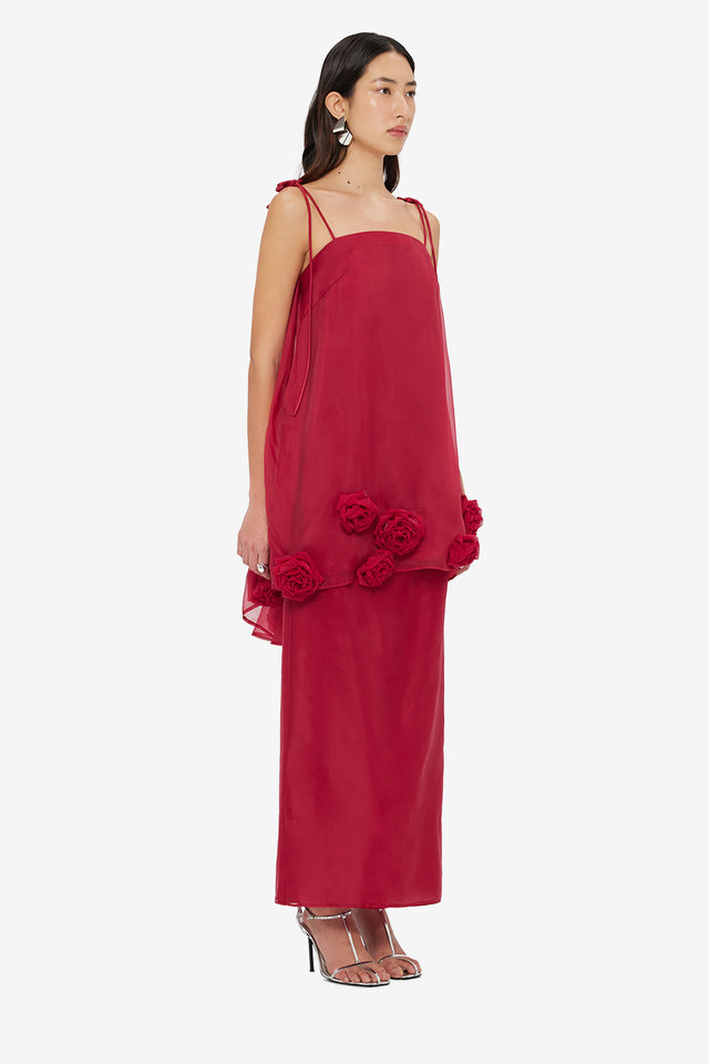 Exclusive LEO LIN Jing Maxi Skirt - Garnet