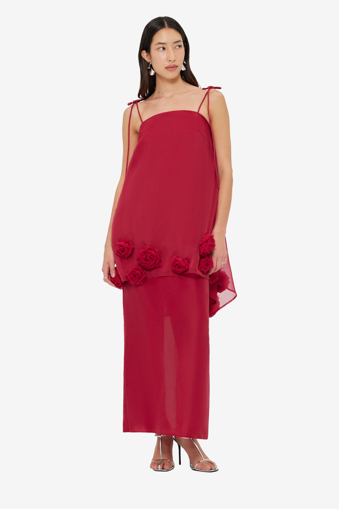 Exclusive LEO LIN Jing Maxi Skirt - Garnet