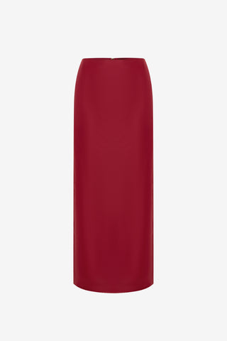 Exclusive LEO LIN Jing Maxi Skirt - Garnet