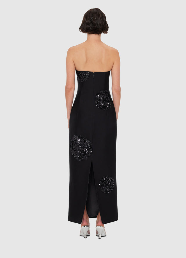 Exclusive Leo Lin Rayna Embellished Bustier Maxi Dress in Onyx