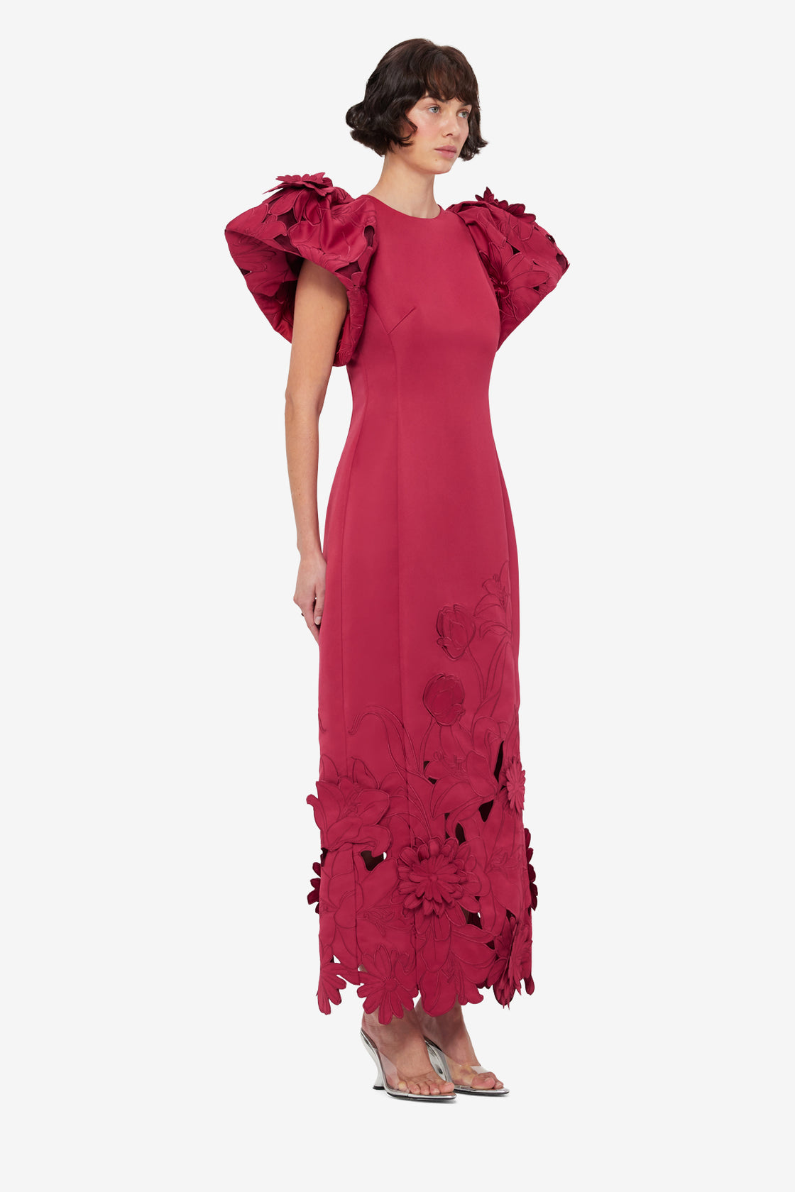 Exclusive LEO LIN Lucinda Appliqué Maxi Dress - Garnet