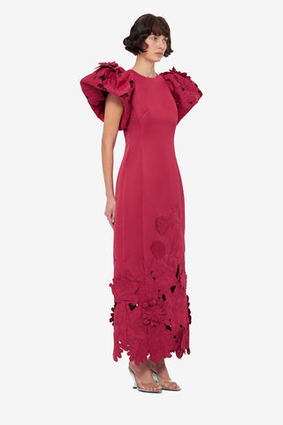 Exclusive LEO LIN Lucinda Appliqué Maxi Dress - Garnet