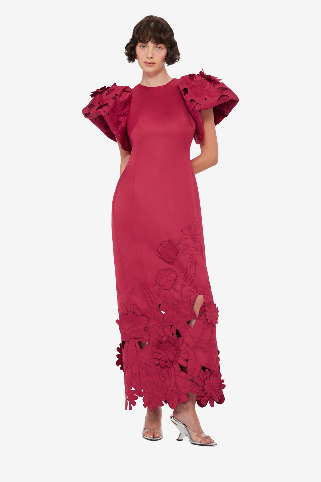Exclusive LEO LIN Lucinda Appliqué Maxi Dress - Garnet
