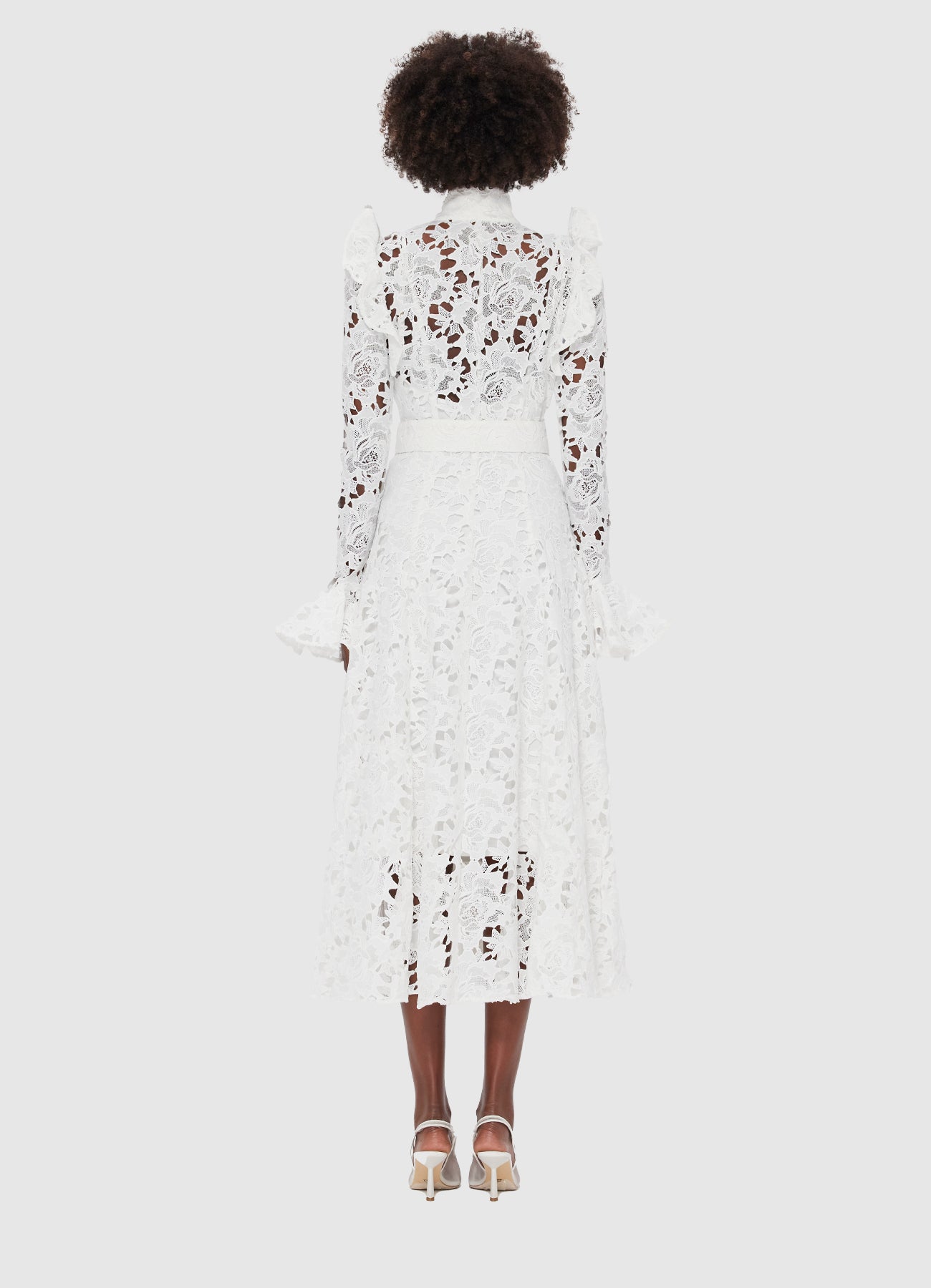 ALA - leoali Leo Lin Aliyah Lace Butterfly Sleeve Midi Dress in Ebony