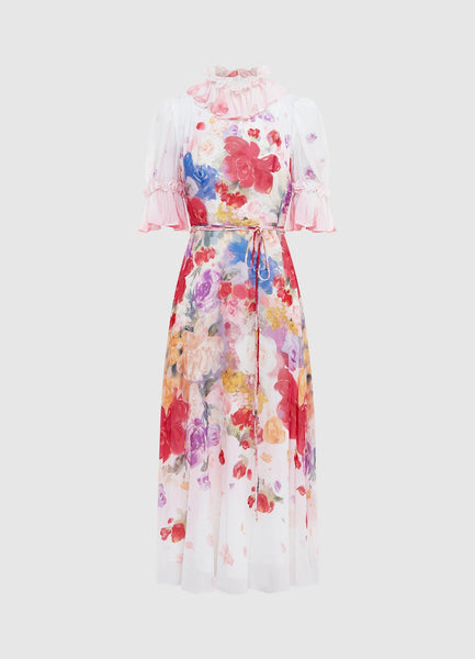 Exclusive Leo Lin Joanna Midi Dress - Fleur Print