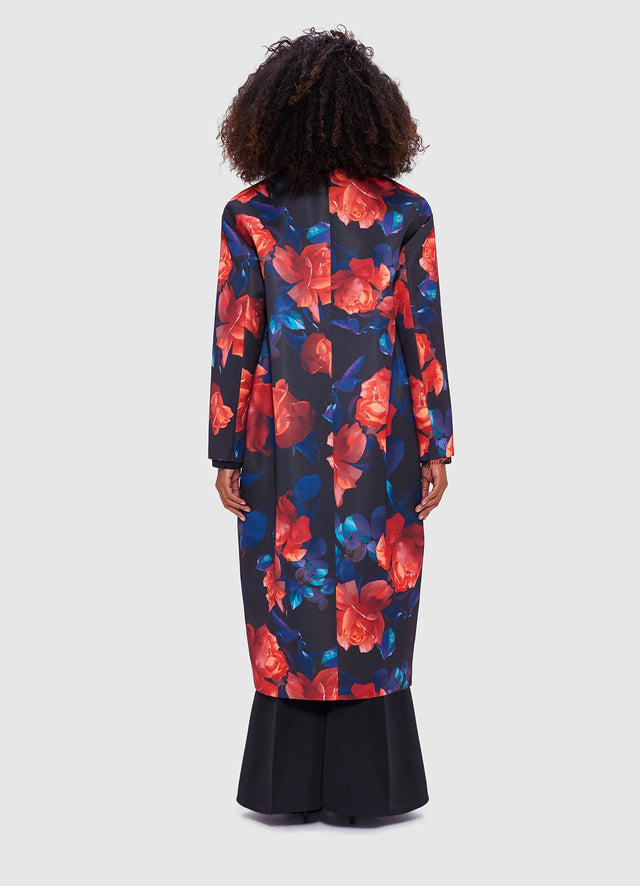 Exclusive Leo Lin Zina Cocoon Coat - Rose Print