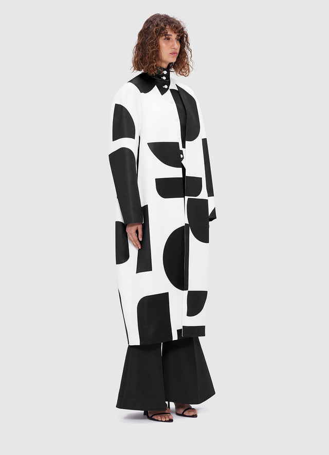 Exclusive Leo Lin Zina Cocoon Coat - Geo Print