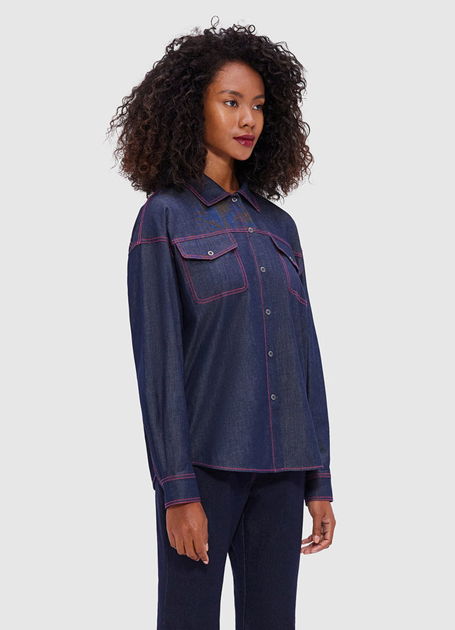 Exclusive Leo Lin Dione Denim Shirt - Indigo