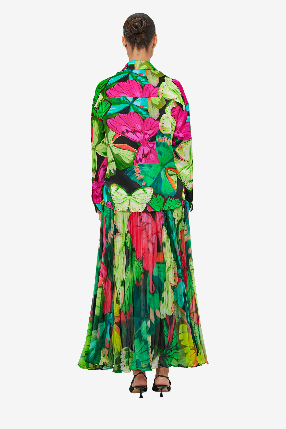 Exclusive LEO LIN Mariella Blouse - Papillon Print in Green