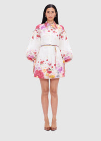 Exclusive Leo Lin Juliana Shirt Mini Dress - Fleur Print