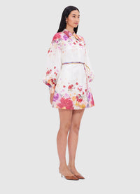 Exclusive Leo Lin Juliana Shirt Mini Dress - Fleur Print