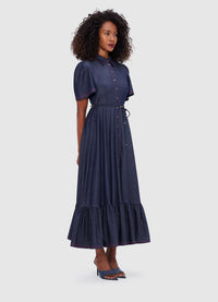 Exclusive Leo Lin Roberta Denim Midi Dress - Indigo