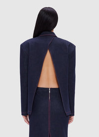 Exclusive Leo Lin Jocelyn Denim Split Blazer - Indigo