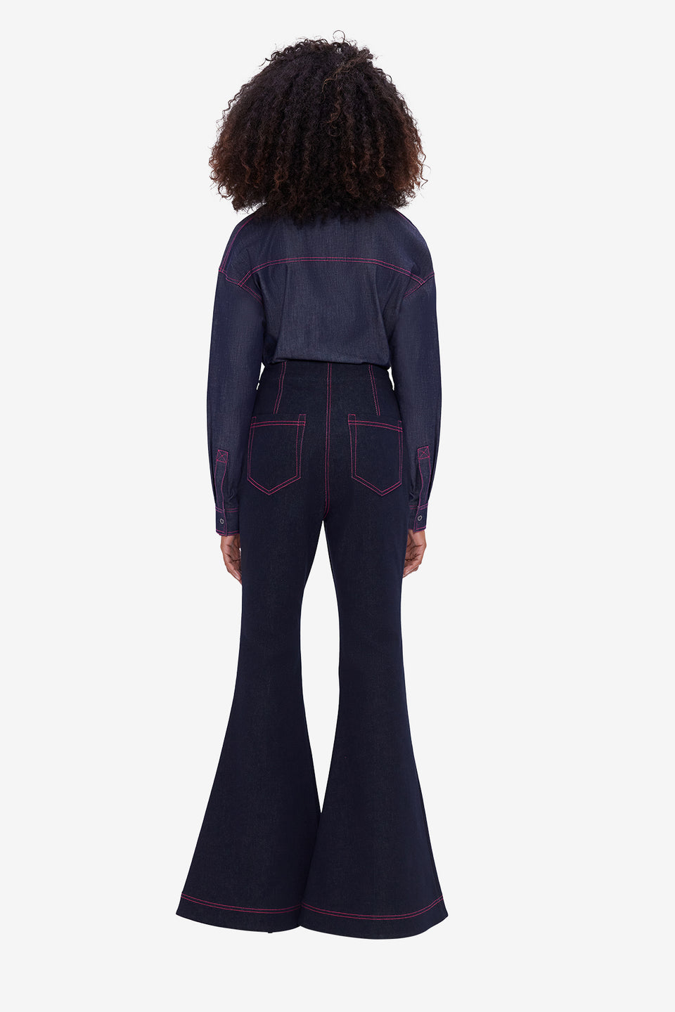 Exclusive LEO LIN Maya Denim Flared Jeans - Indigo