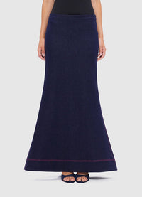 Exclusive Leo Lin Roxanne Denim Maxi Skirt - Indigo