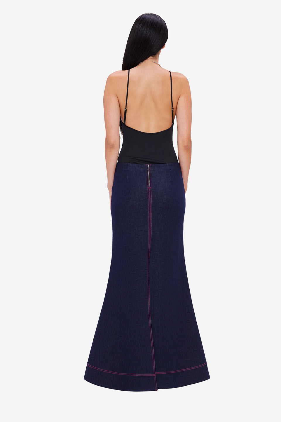 Exclusive LEO LIN Roxanne Denim Maxi Skirt - Indigo
