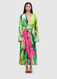 Exclusive Leo Lin Tatiana Maxi Dress - Papillon Print in Green