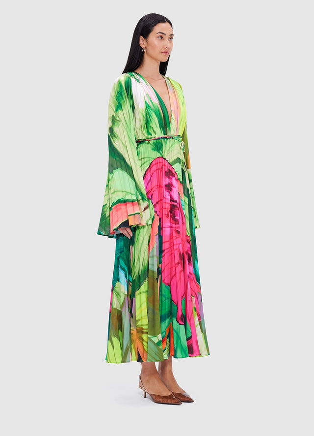 Exclusive Leo Lin Tatiana Maxi Dress - Papillon Print in Green