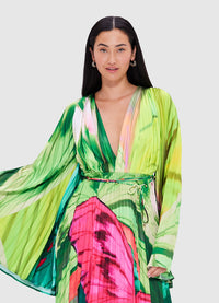 Exclusive Leo Lin Tatiana Maxi Dress - Papillon Print in Green