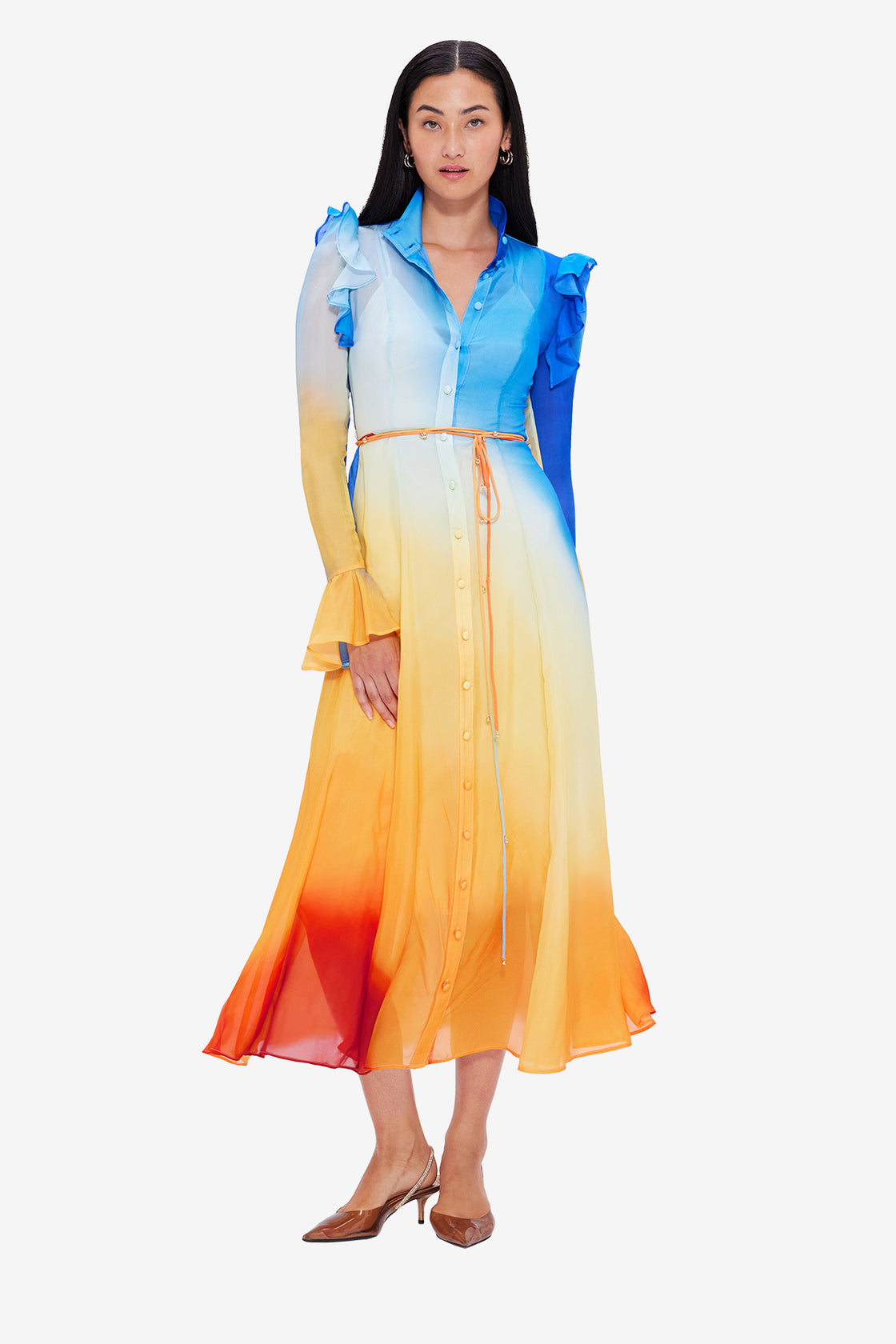 Exclusive LEO LIN Katrina Butterfly Sleeve Midi Dress - Enigma