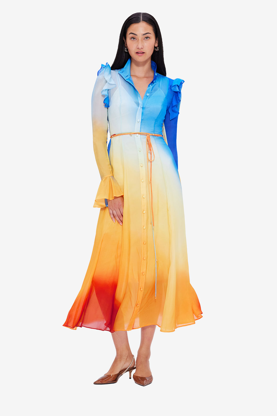 Exclusive LEO LIN Katrina Butterfly Sleeve Midi Dress - Enigma