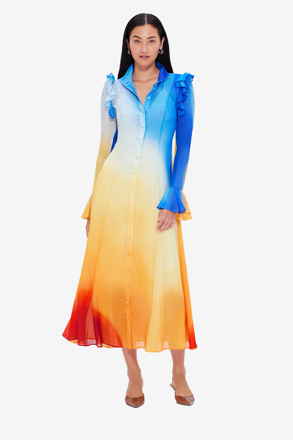 Exclusive LEO LIN Katrina Butterfly Sleeve Midi Dress - Enigma