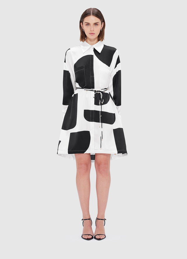 Exclusive Leo Lin Elysia Shirt Mini Dress - Geo Print