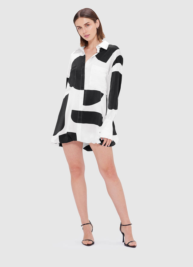 Exclusive Leo Lin Elysia Shirt Mini Dress - Geo Print