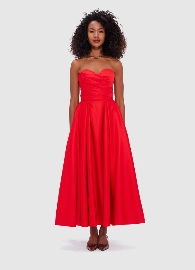 Exclusive Leo Lin Jessica Bustier Gown - Red