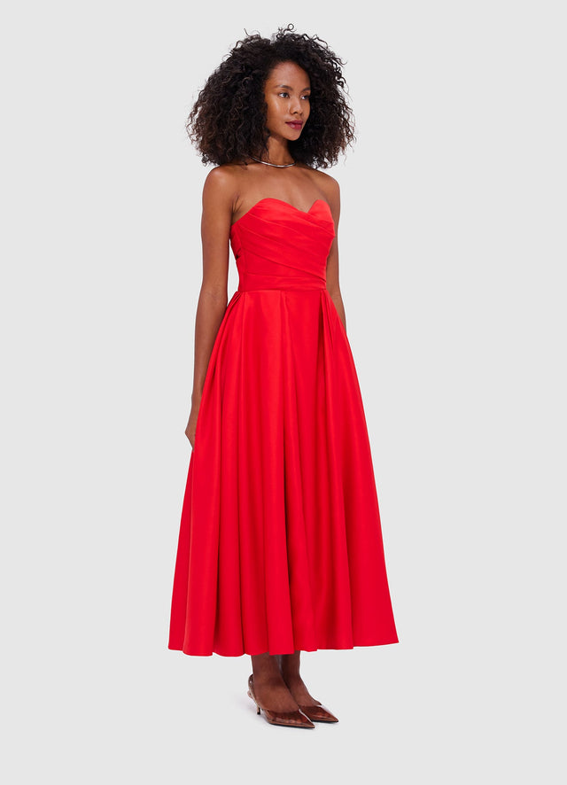 Exclusive Leo Lin Jessica Bustier Gown - Red