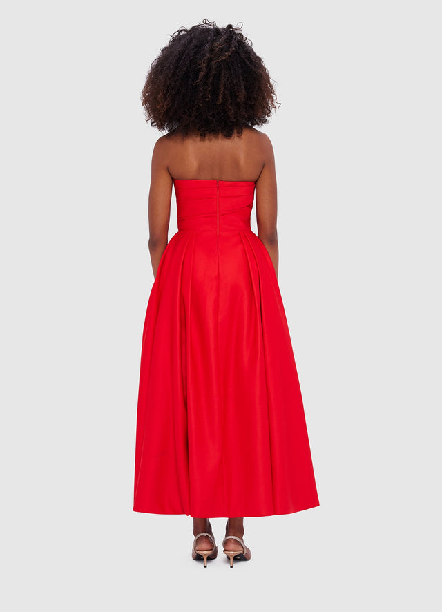 Exclusive Leo Lin Jessica Bustier Gown - Red