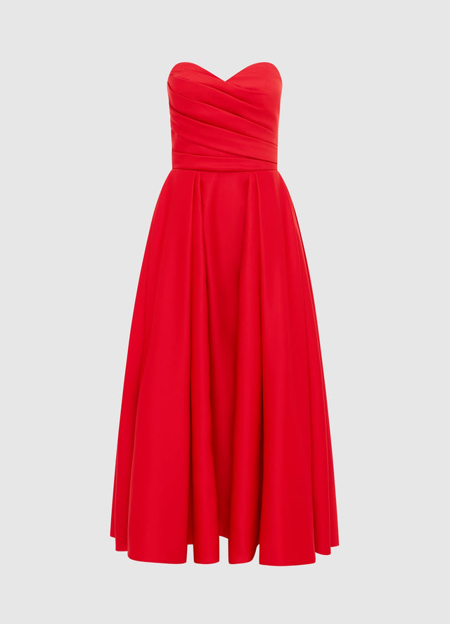 Exclusive Leo Lin Jessica Bustier Gown - Red