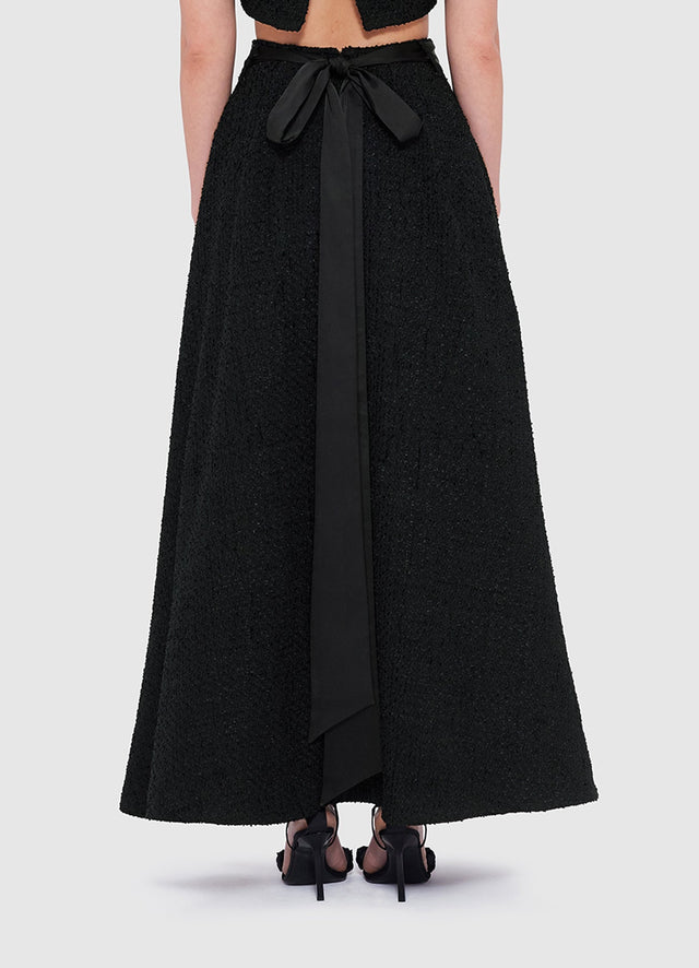 Exclusive Leo Lin Rafaela Tweed Maxi Skirt - Ebony