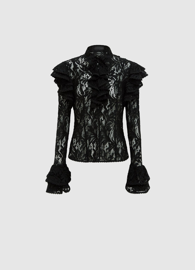 Exclusive Leo Lin Anna Lace Blouse - Ebony