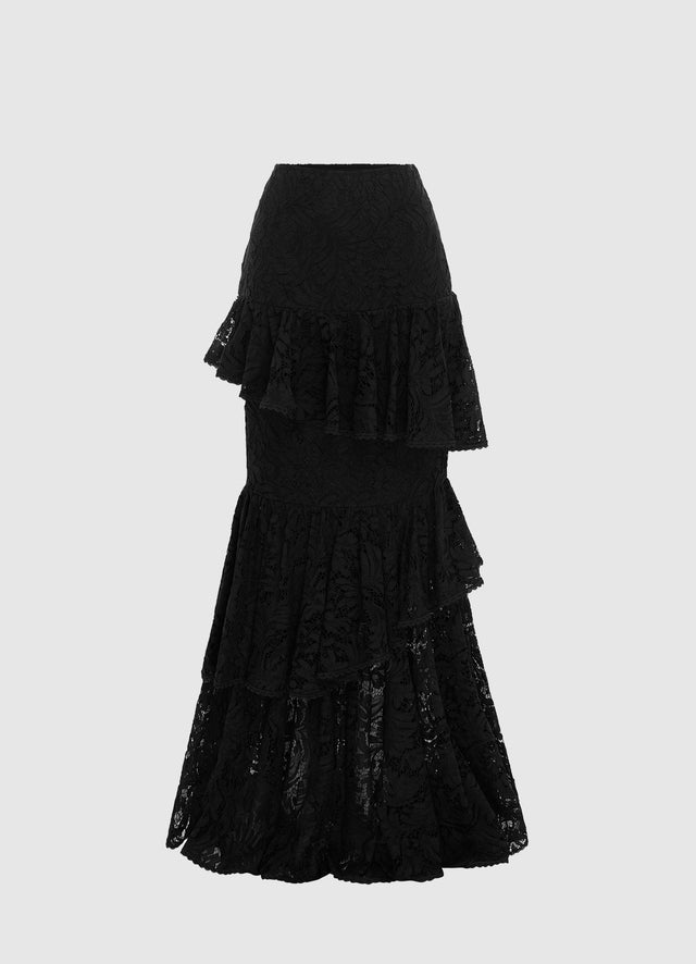 Exclusive Leo Lin Amaya Lace Maxi Skirt - Ebony