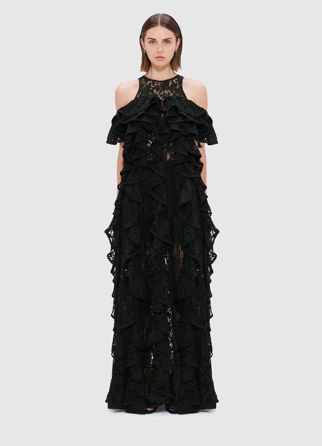 Exclusive Leo Lin Lori Lace Maxi Dress - Ebony