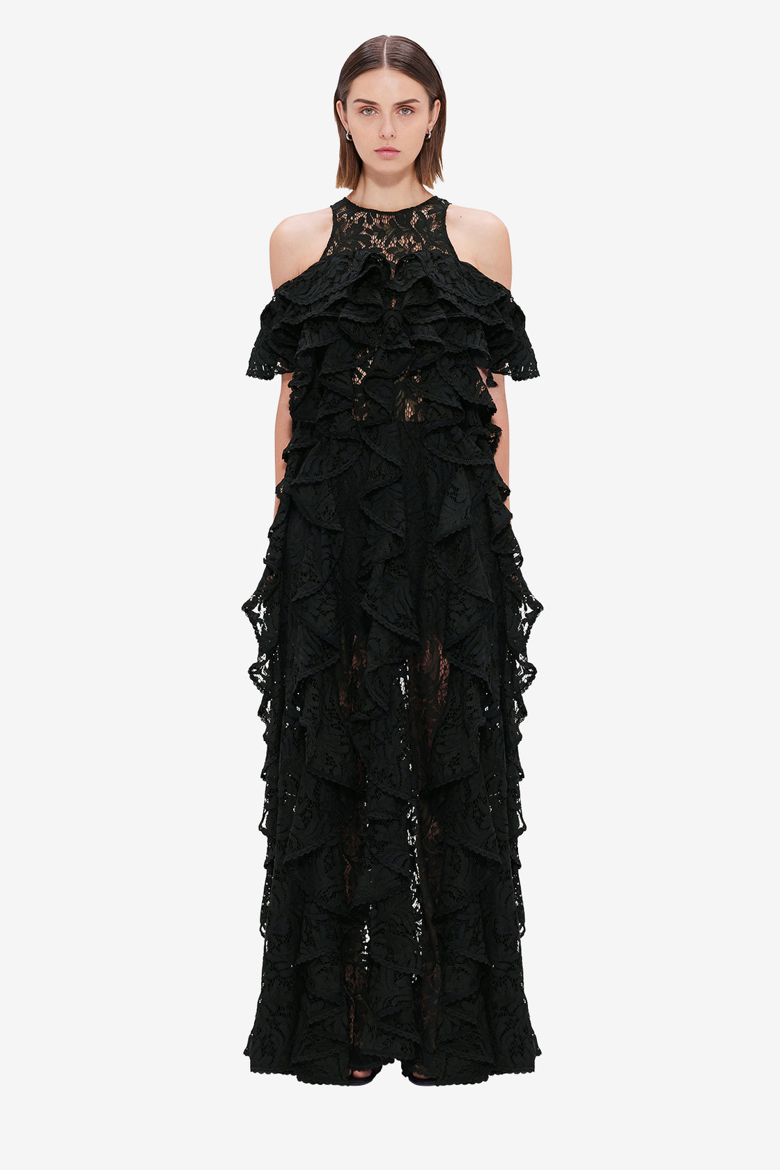 Exclusive LEO LIN Lori Lace Maxi Dress - Ebony