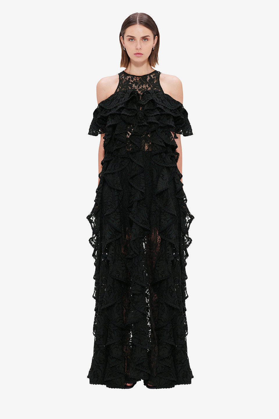 Exclusive LEO LIN Lori Lace Maxi Dress - Ebony
