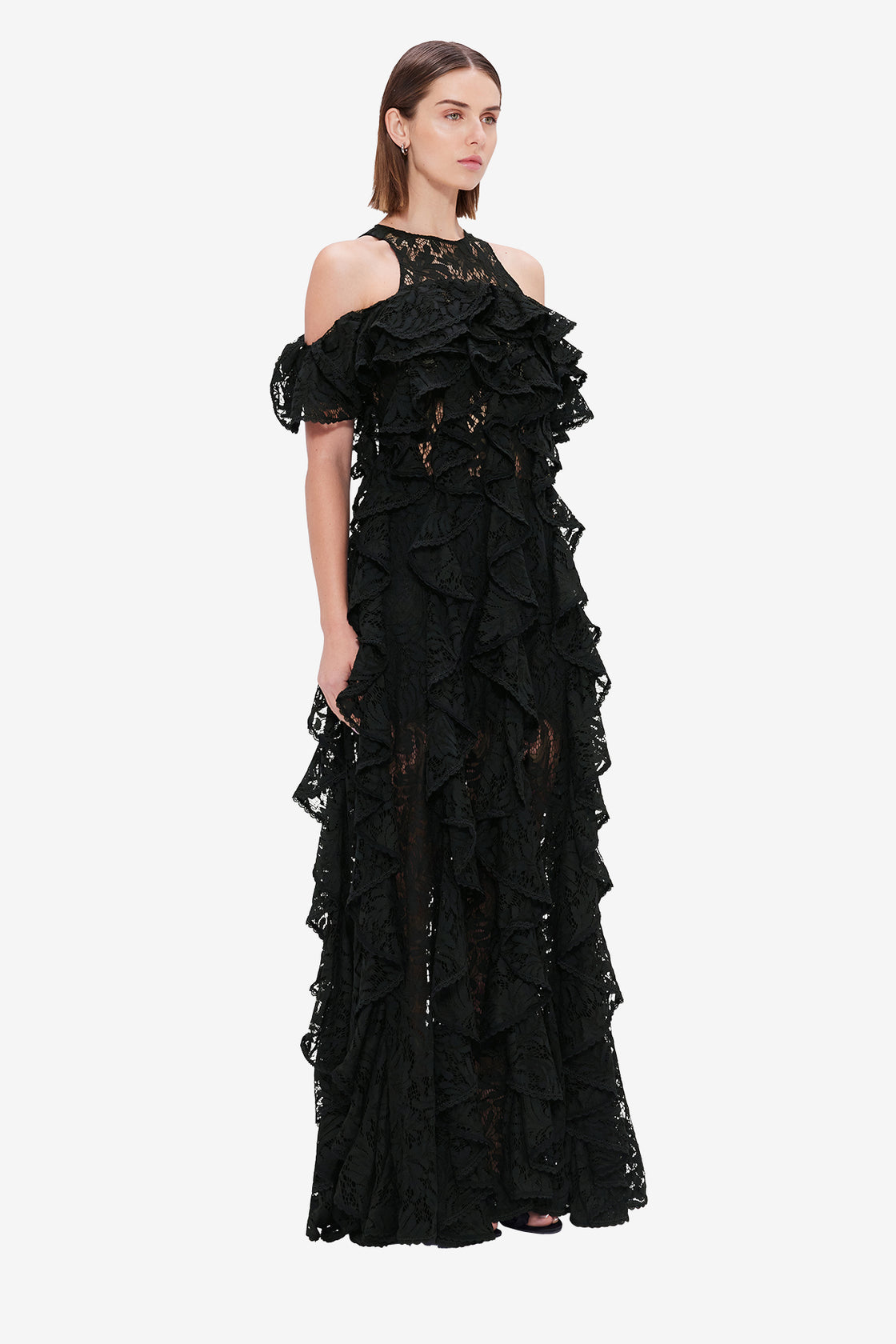Exclusive LEO LIN Lori Lace Maxi Dress - Ebony