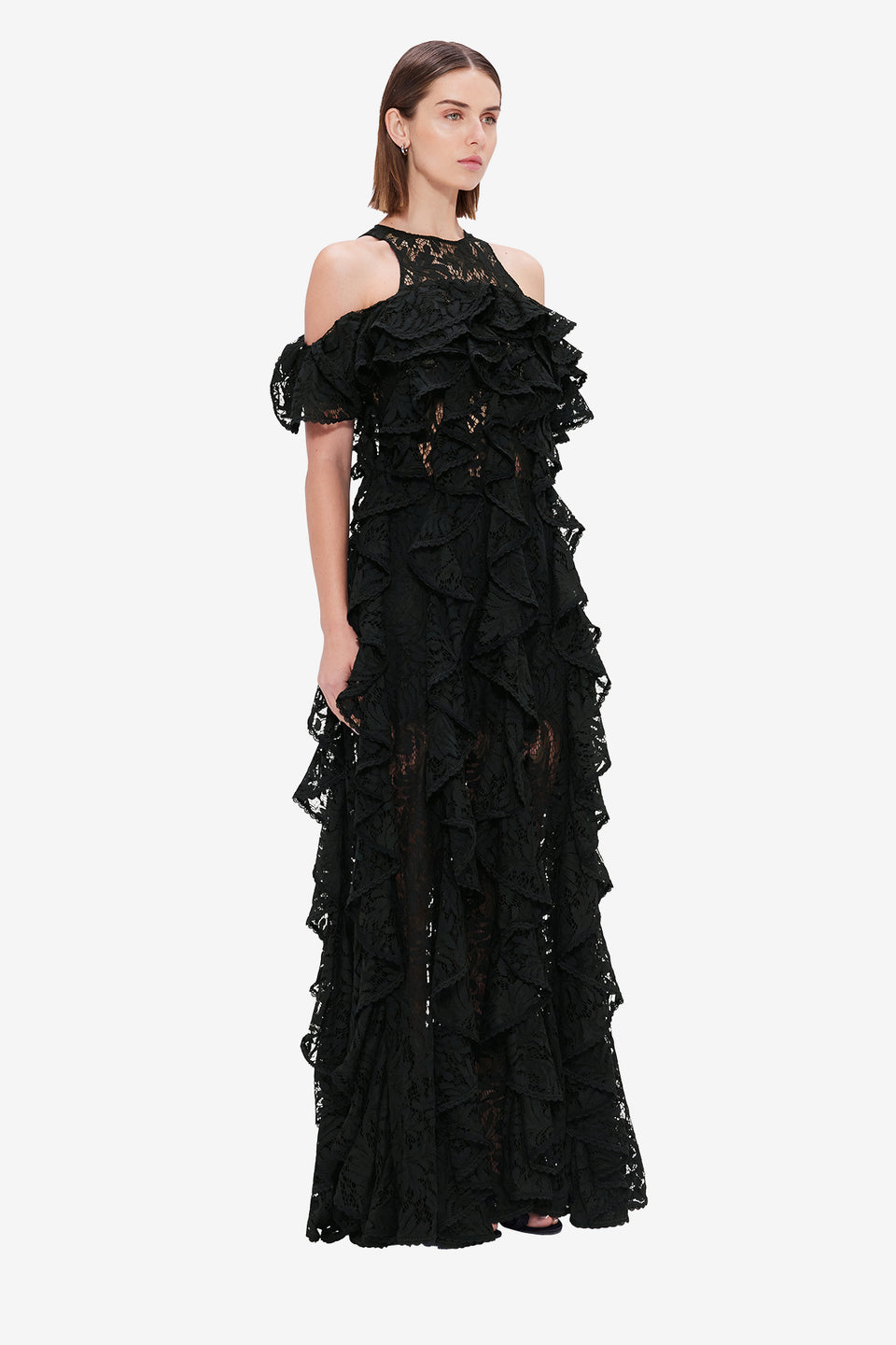 Exclusive LEO LIN Lori Lace Maxi Dress - Ebony