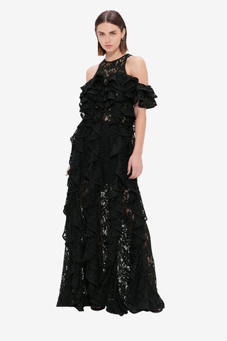 Exclusive LEO LIN Lori Lace Maxi Dress - Ebony