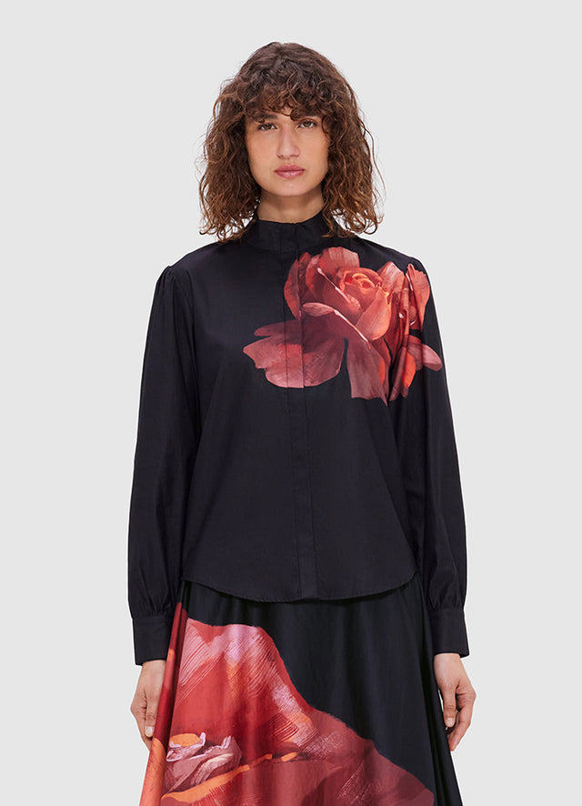 Exclusive Leo Lin Alma Blouse - Rose Print