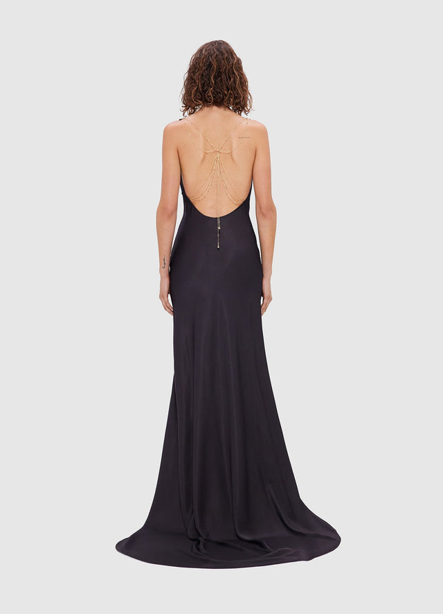 Exclusive Leo Lin Ariana Open Back Gown - Rose Print